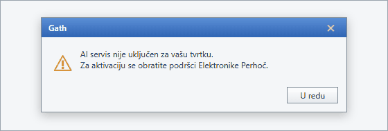 Poruka — AI servis nije uključen